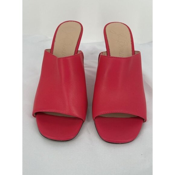 J. Crew Bianca Women’s Wedge Slide Sandals Size 10.5 Fuchsia Hot Pink Leather - Picture 13 of 13